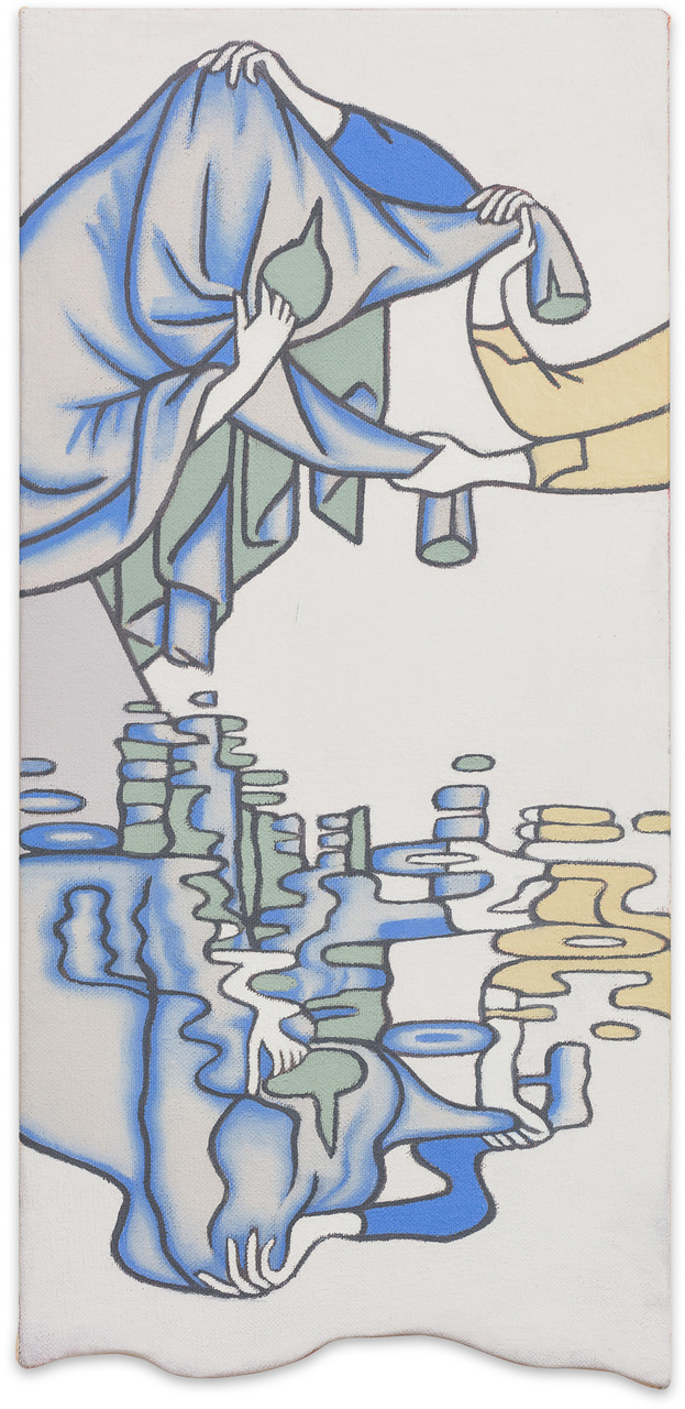 Katharina Schilling — enclothed cognition, oil on canvas, 47 × 22 cm, 2021