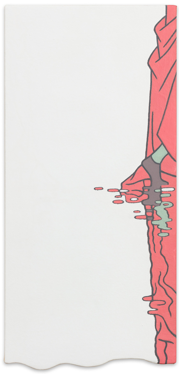 Katharina Schilling — untitled (rot), oil on canvas, 55 × 26 cm, 2021