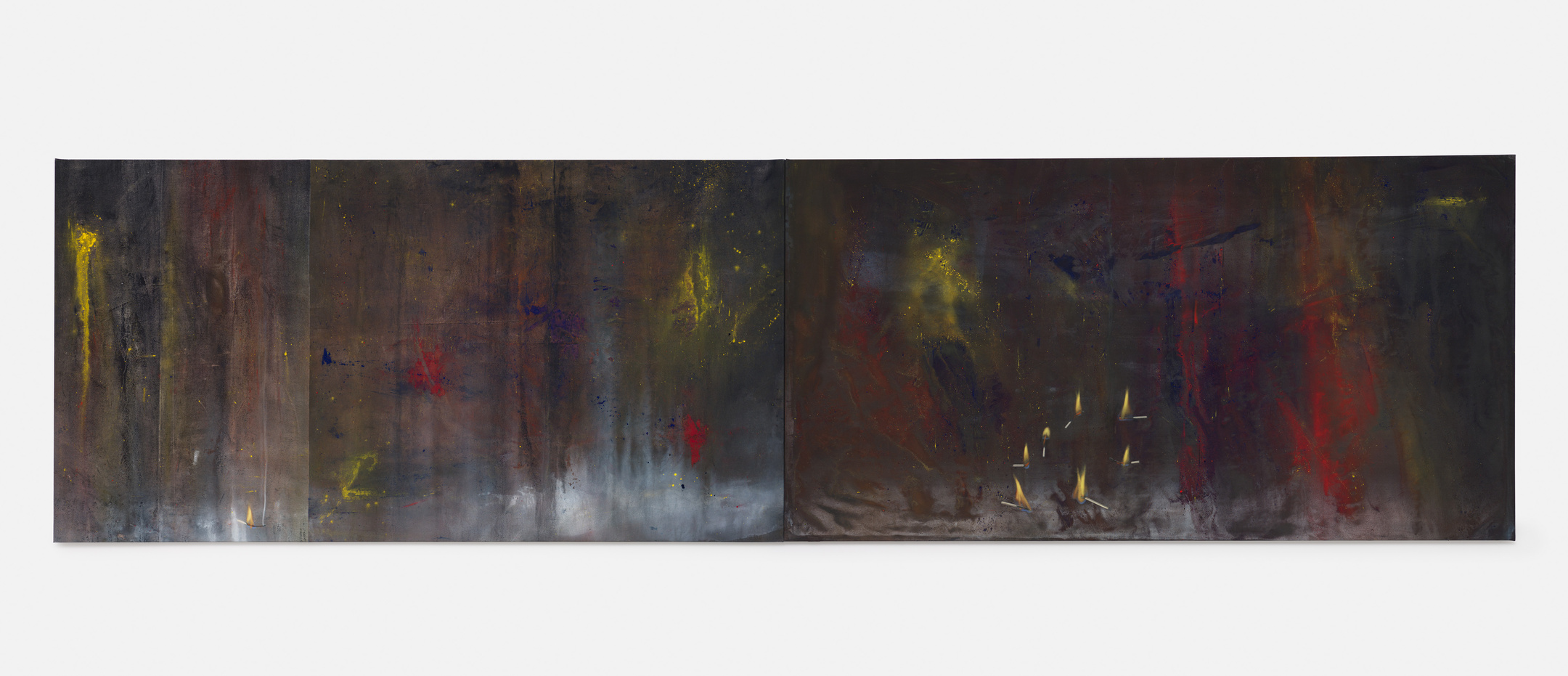 Katharina Schilling — Für Immer, pigment and oil on canvas, 120 × 460 cm, 2025